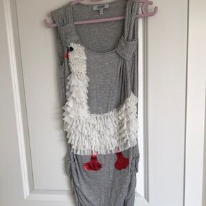 Moschino Gray and White Swan Nightdress